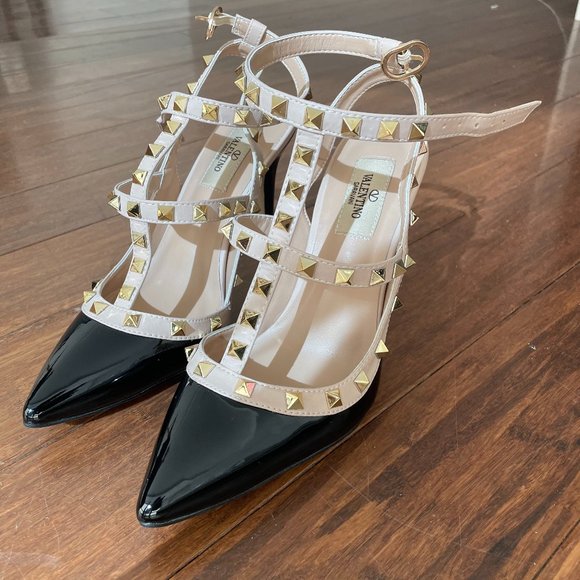 VALENTINO Rockstud Patent Leather Slings - Picture 2 of 5